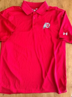 Under Armour Red Utah U Embroidered Polo